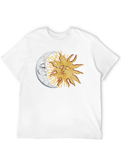 Celestial Sun & Moon Graphic Tee - Black