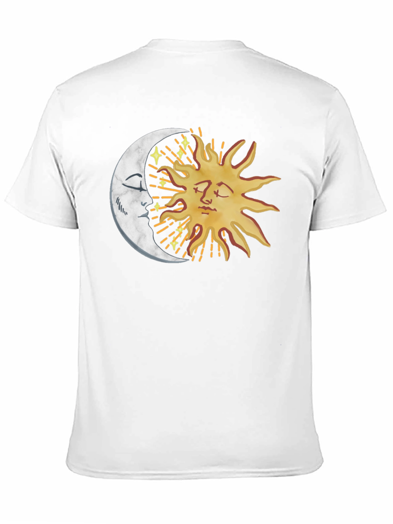Celestial Sun & Moon Graphic Tee - Black