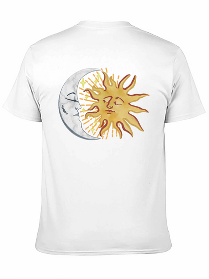 Celestial Sun & Moon Graphic Tee - Black