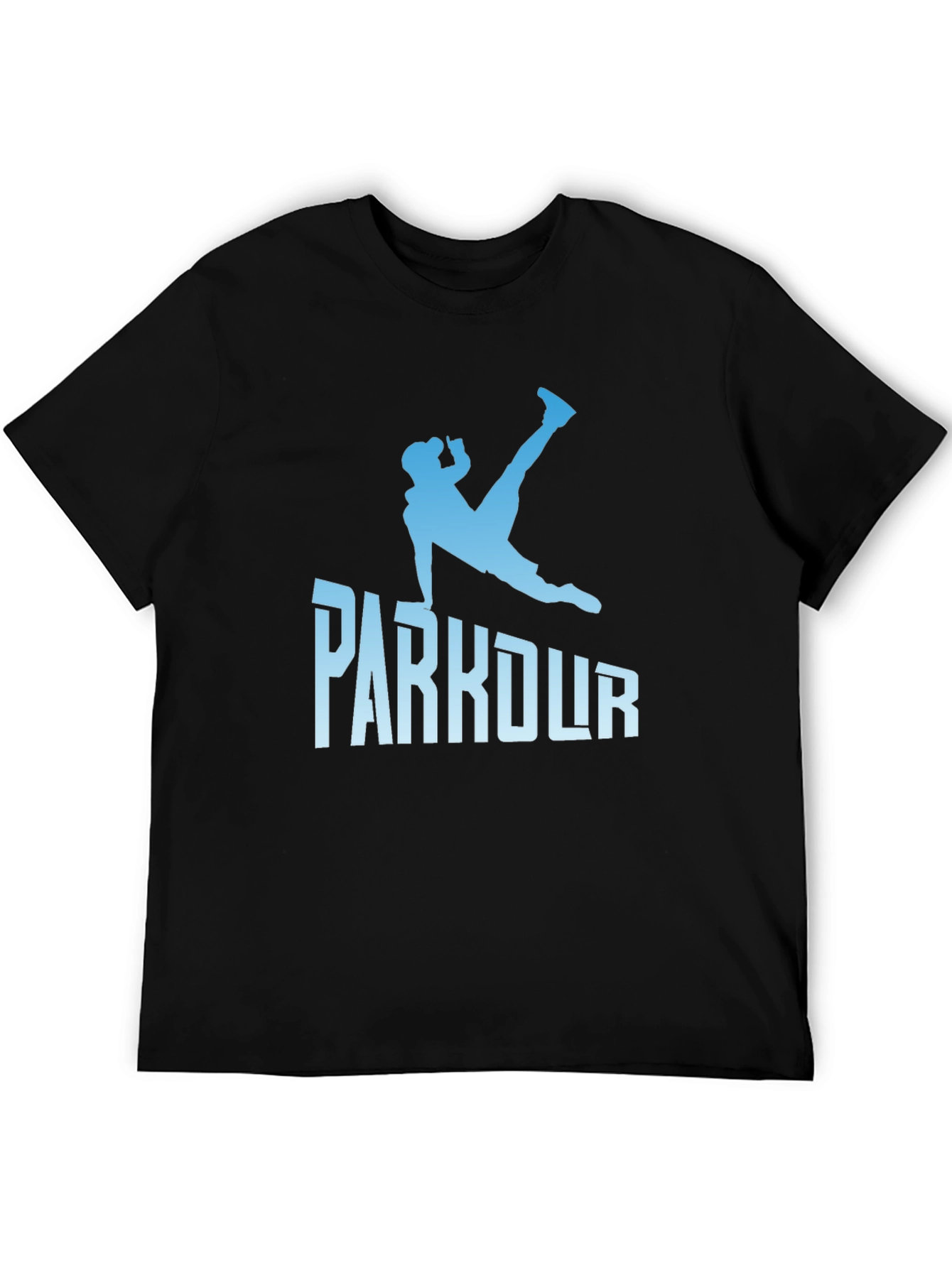 Parkour Silhouette Graphic Tee - Black Cotton