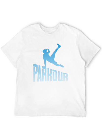 Parkour Silhouette Graphic Tee - Black Cotton