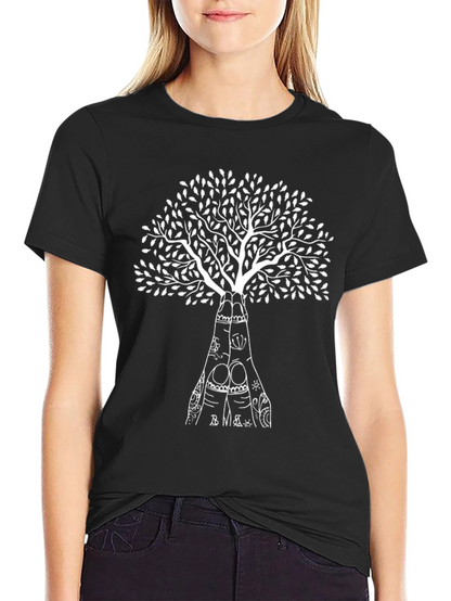 Tree of Hands Graphic Tee - Black Cotton Blend