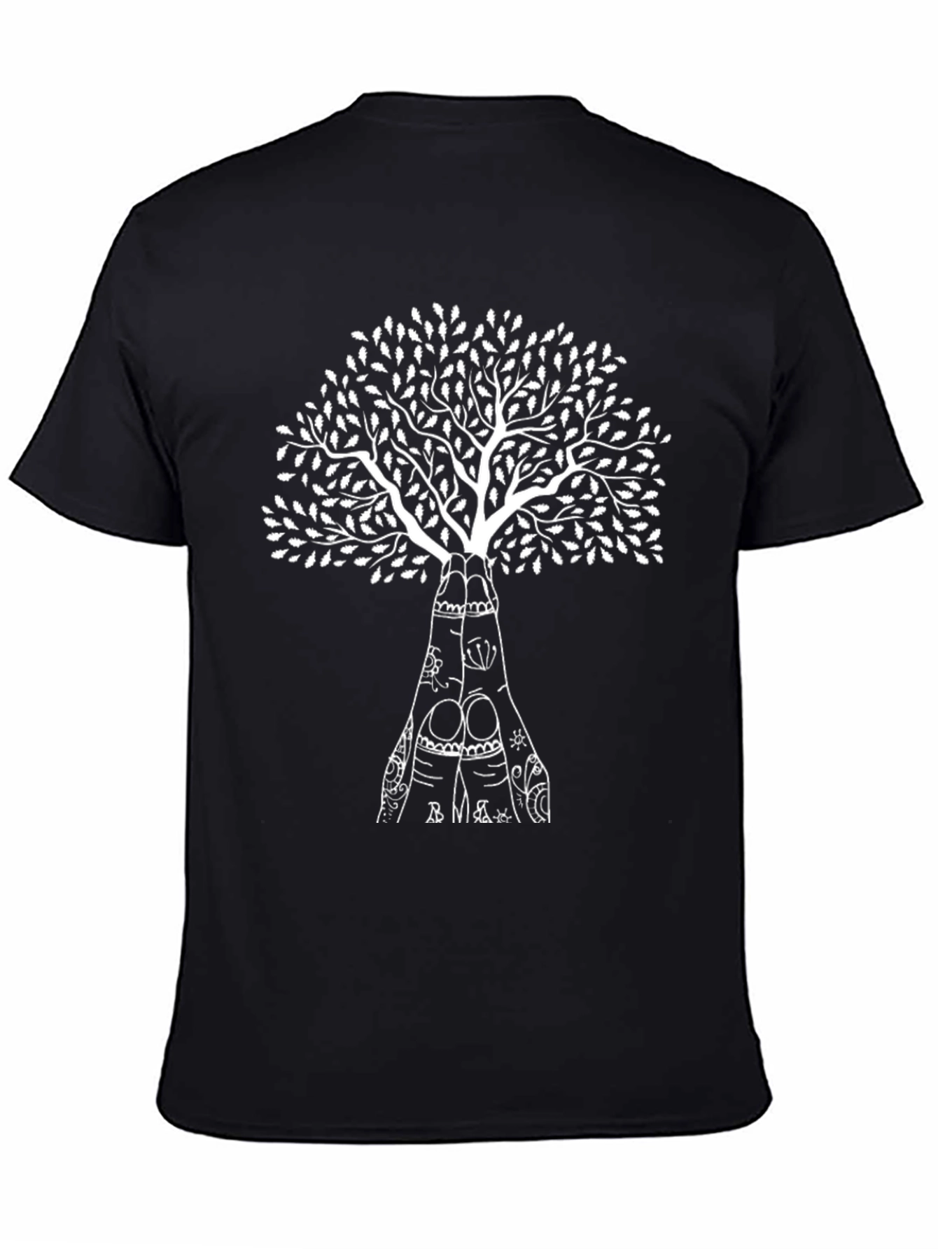 Tree of Hands Graphic Tee - Black Cotton Blend