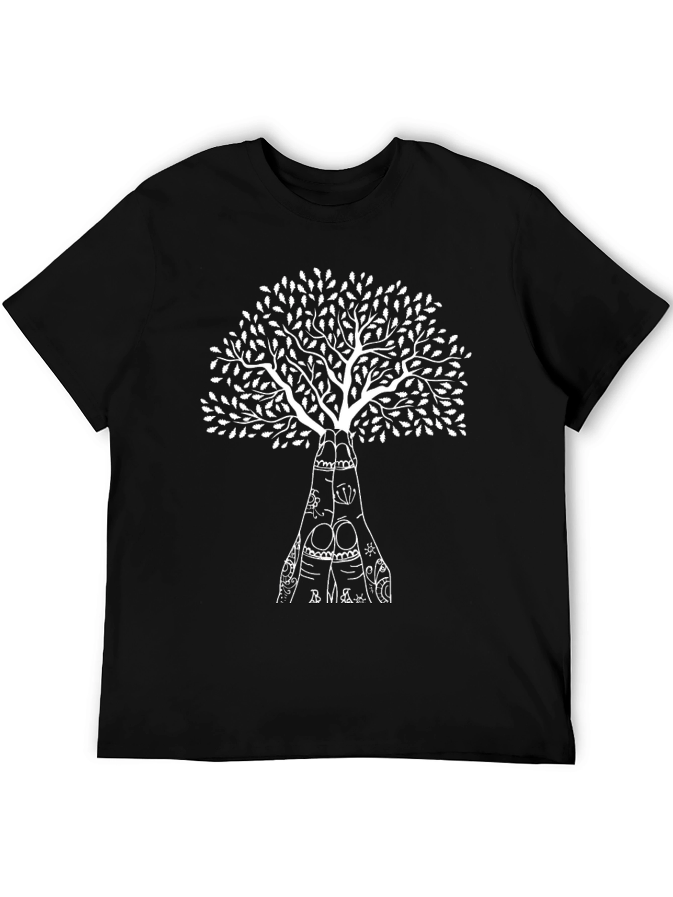 Tree of Hands Graphic Tee - Black Cotton Blend