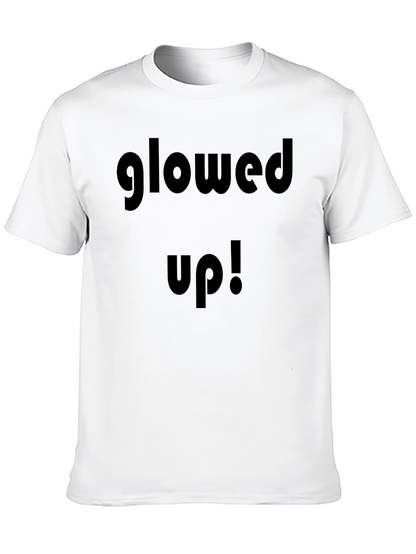 Glowed Up! Graphic Print Mens Black T-Shirt