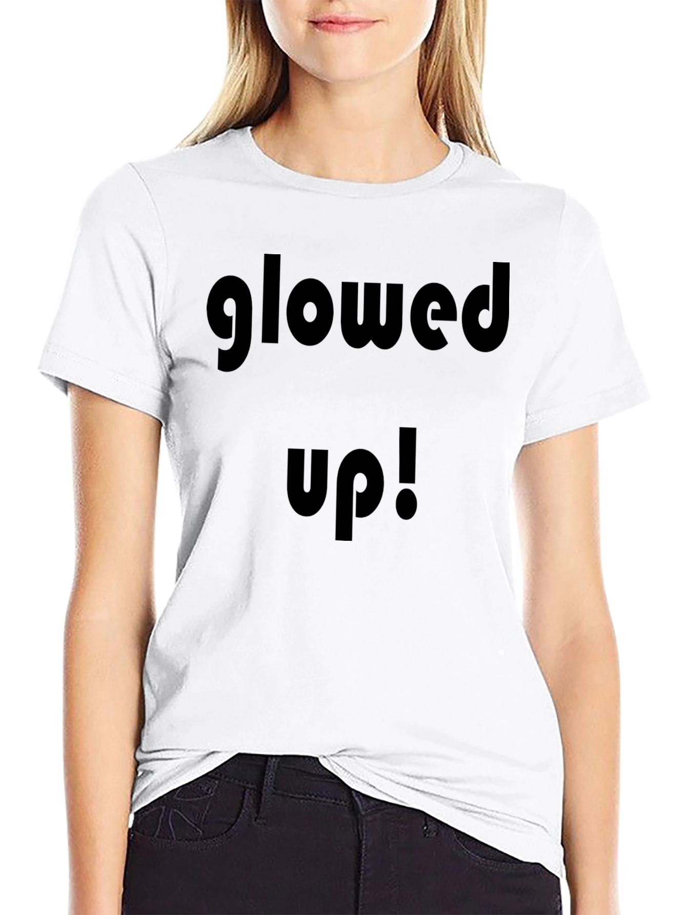 Glowed Up! Graphic Print Mens Black T-Shirt