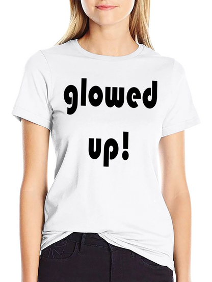 Glowed Up! Graphic Print Mens Black T-Shirt