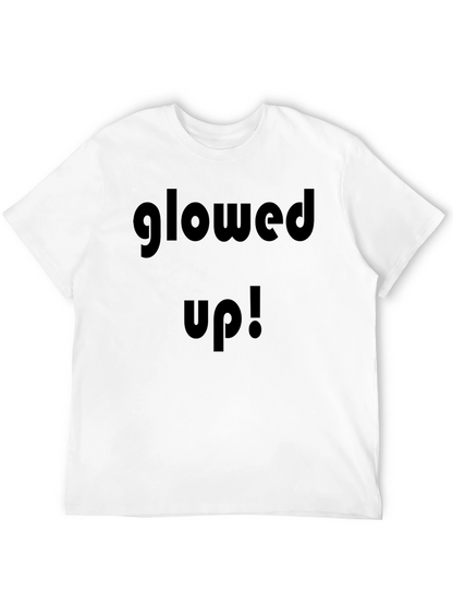 Glowed Up! Graphic Print Mens Black T-Shirt