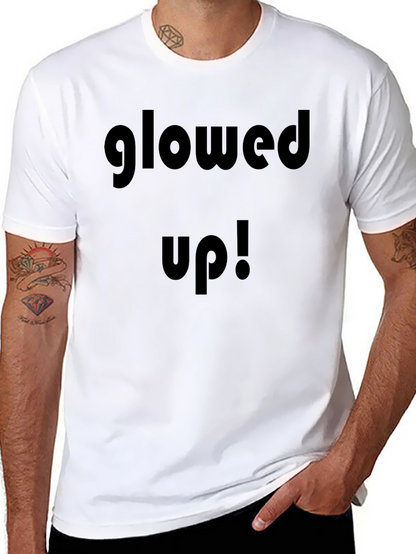 Glowed Up! Graphic Print Mens Black T-Shirt