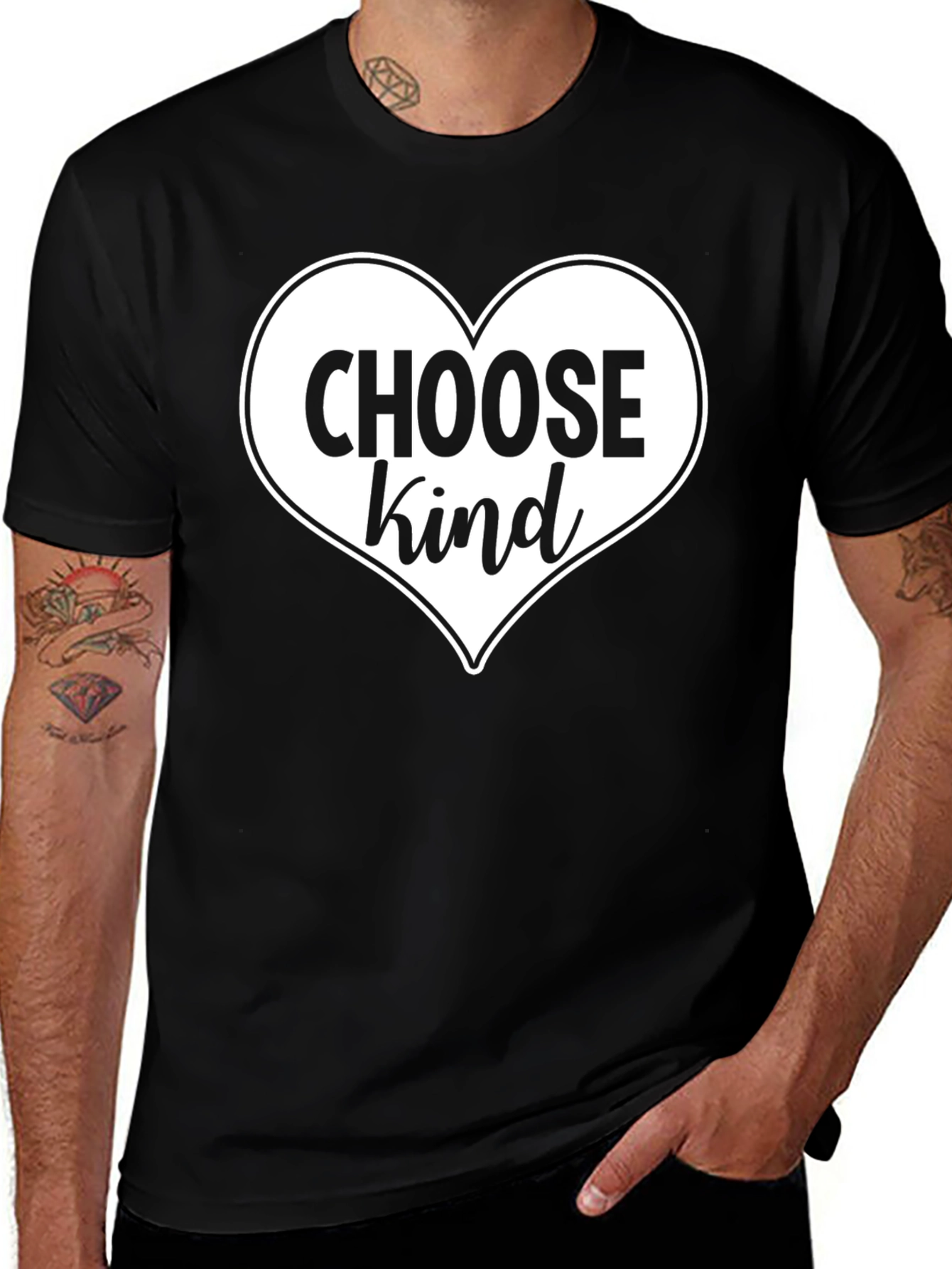 Choose Kind Heart Graphic Tee - Soft Cotton Blend