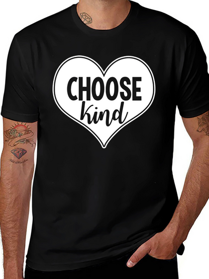 Choose Kind Heart Graphic Tee - Soft Cotton Blend