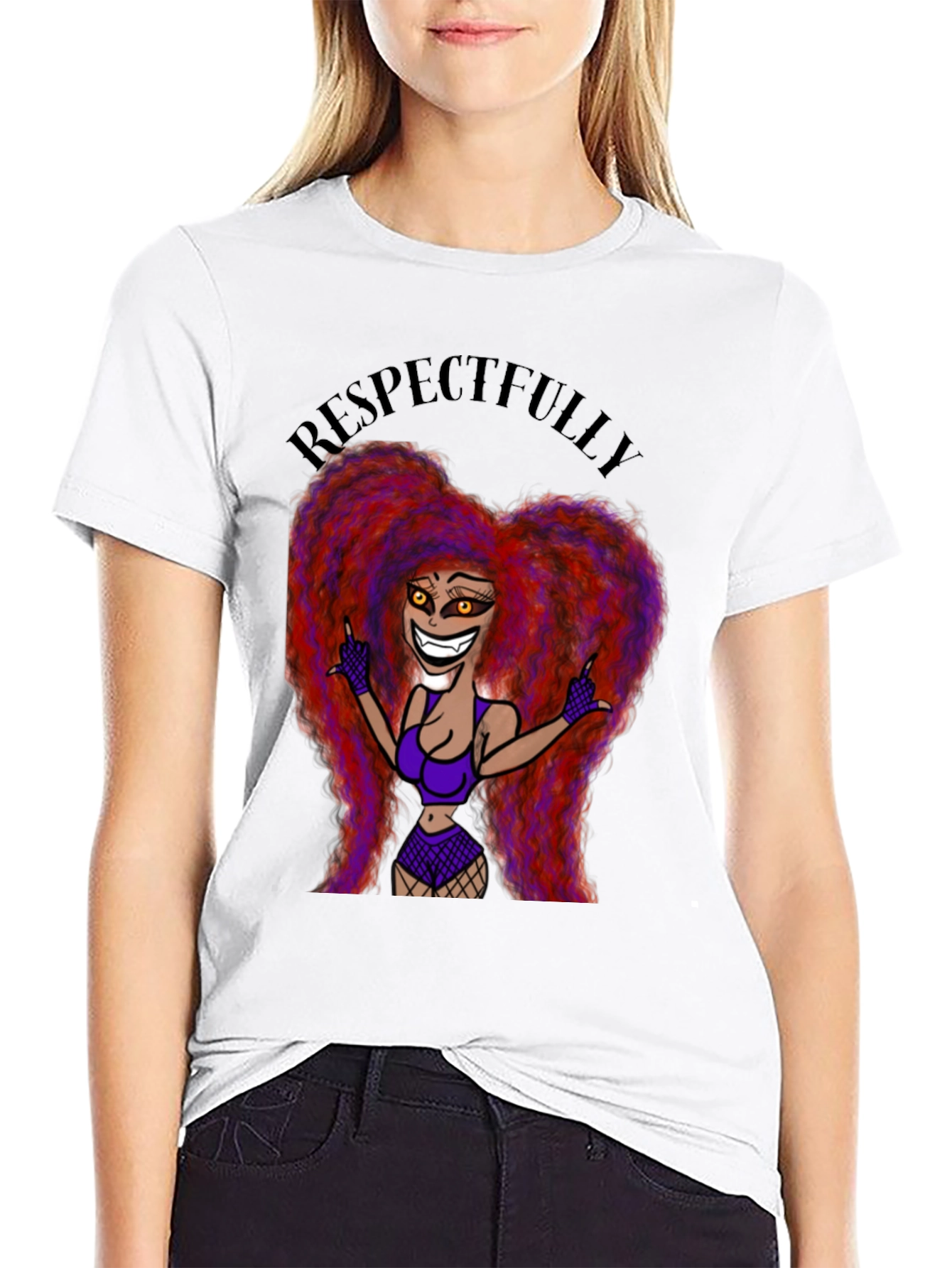 Respectfully Graphic Tee - Bold Cartoon Print
