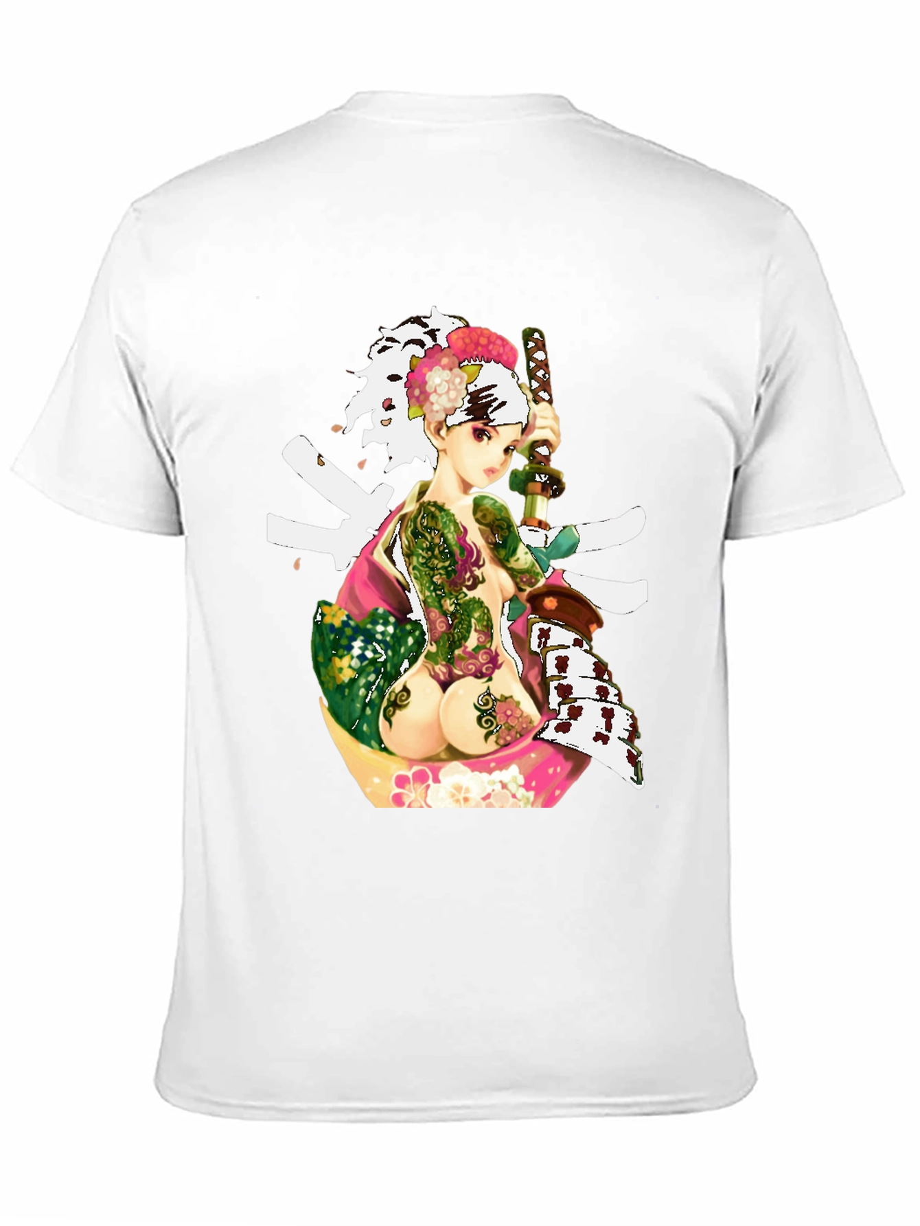 Samurai Girl Tattoo T-Shirt - Unique Graphic Tee