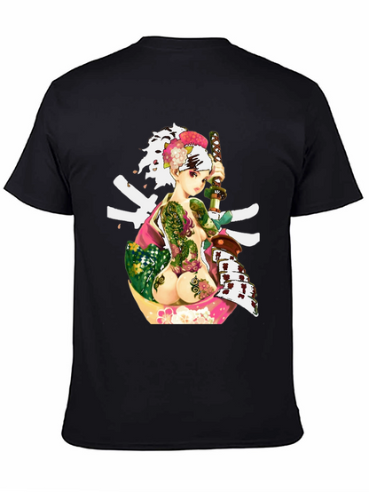 Samurai Girl Tattoo T-Shirt - Unique Graphic Tee
