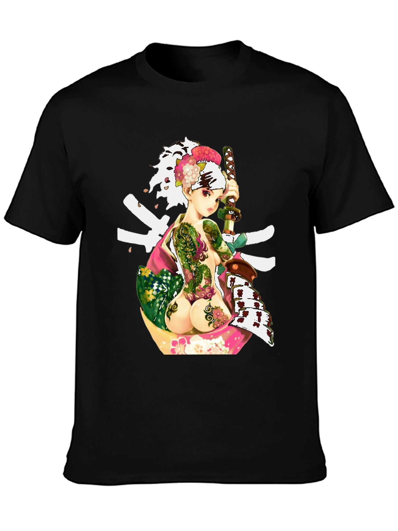Samurai Girl Tattoo T-Shirt - Unique Graphic Tee