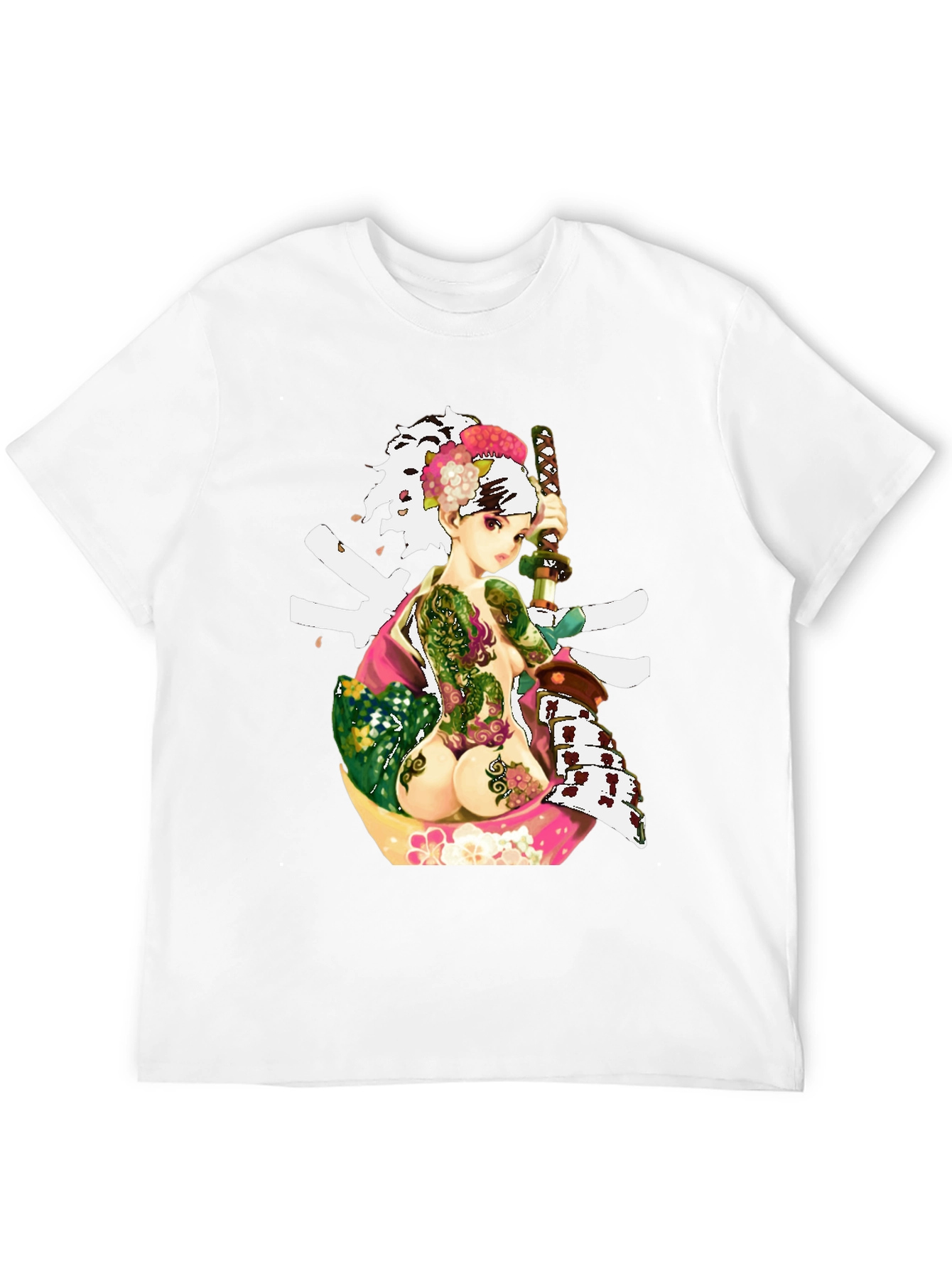 Samurai Girl Tattoo T-Shirt - Unique Graphic Tee