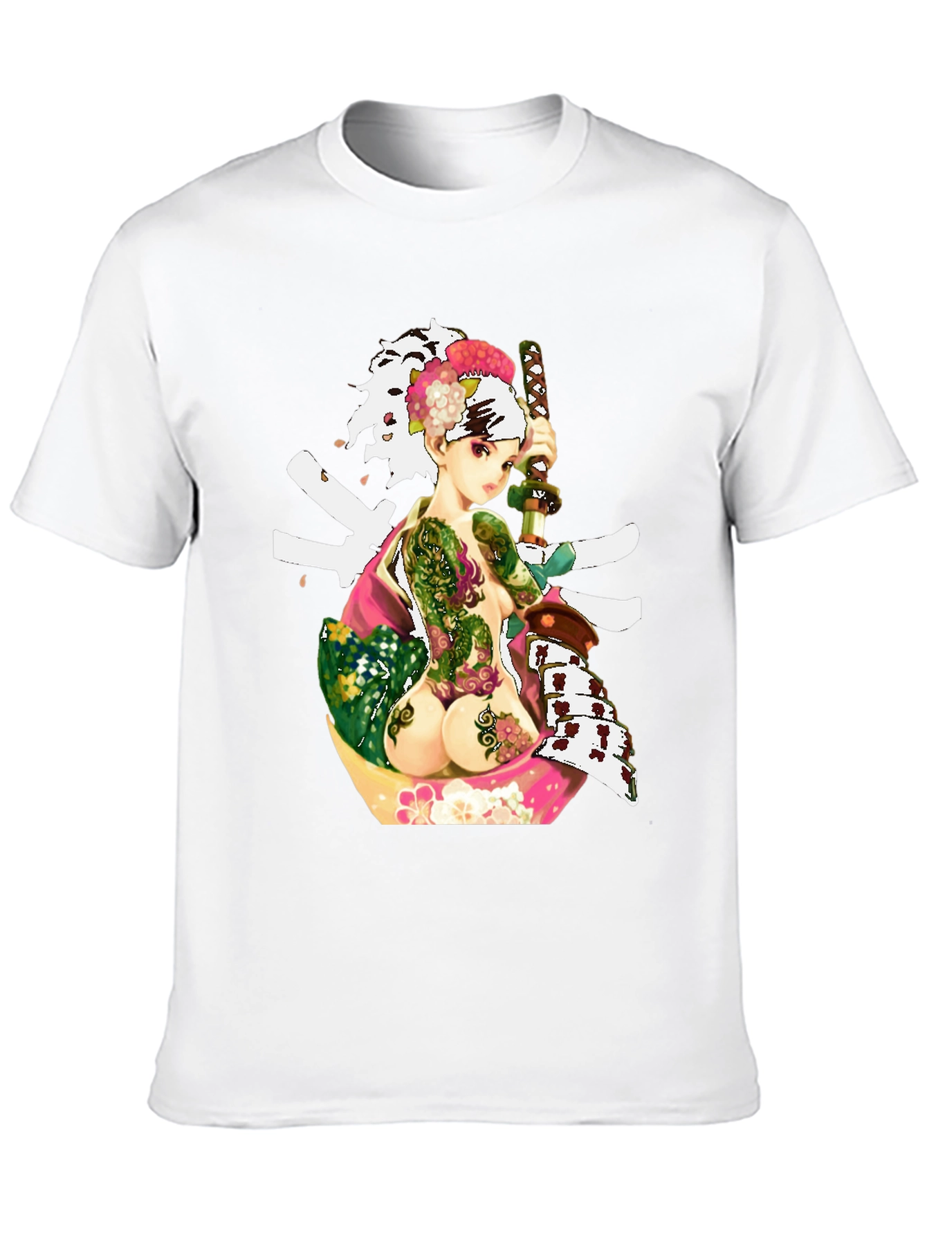 Samurai Girl Tattoo T-Shirt - Unique Graphic Tee