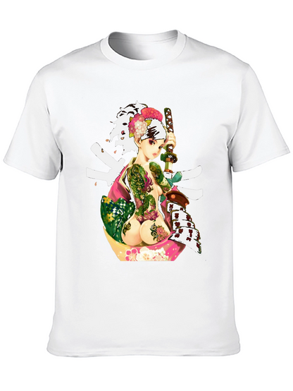 Samurai Girl Tattoo T-Shirt - Unique Graphic Tee