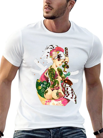 Samurai Girl Tattoo T-Shirt - Unique Graphic Tee