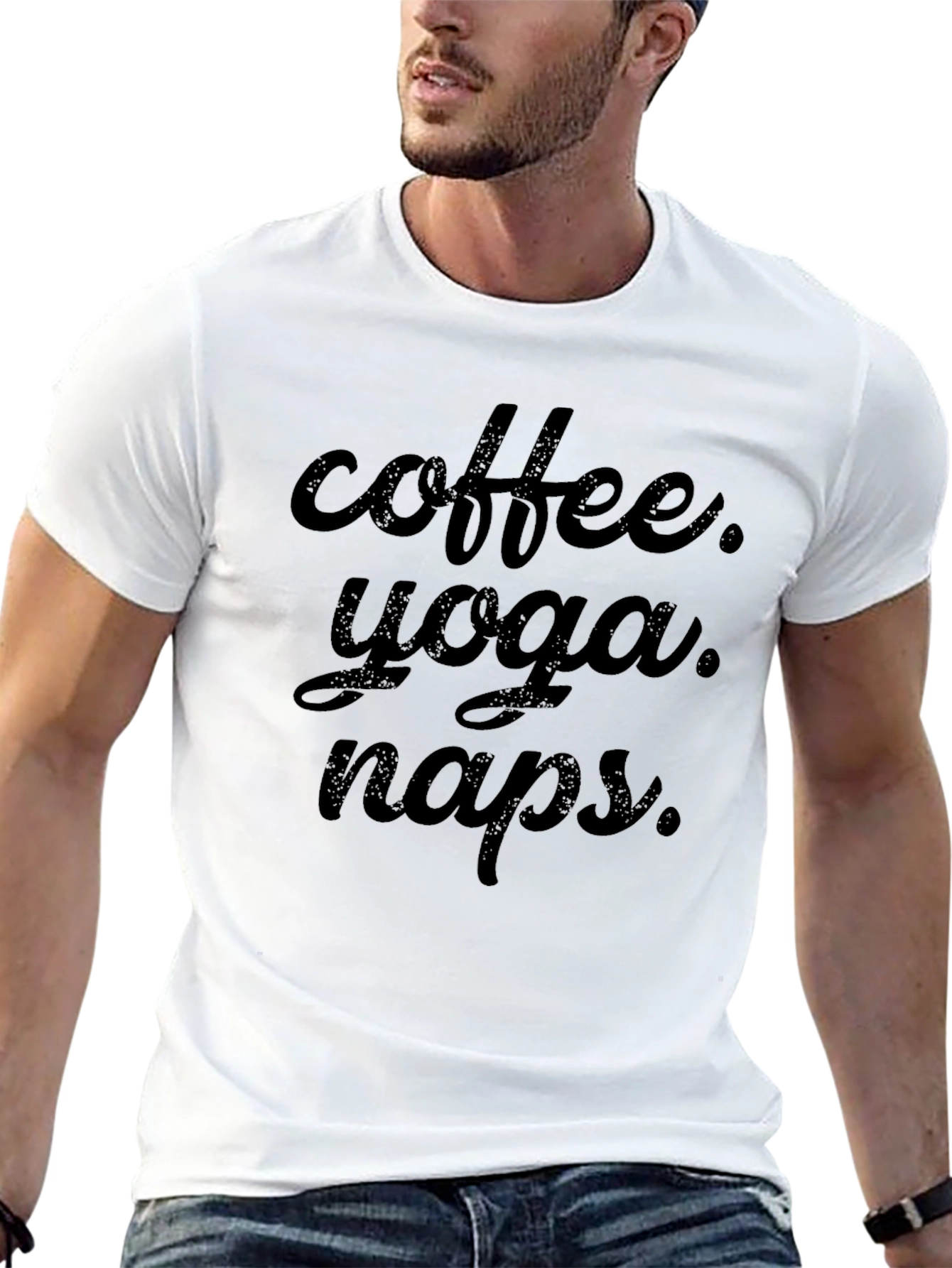 Coffee Yoga Naps Black T-Shirt
