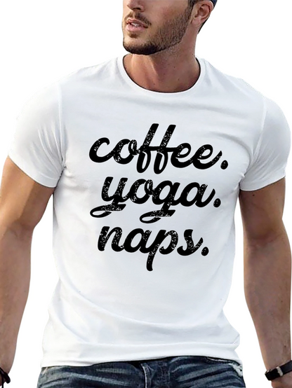 Coffee Yoga Naps Black T-Shirt