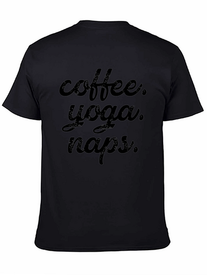 Coffee Yoga Naps Black T-Shirt