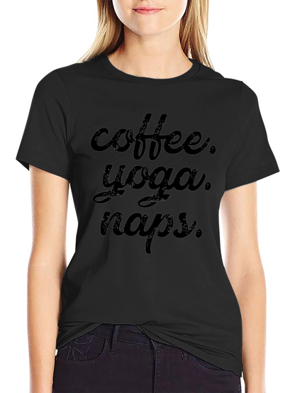 Coffee Yoga Naps Black T-Shirt