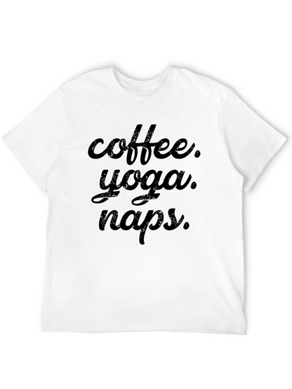 Coffee Yoga Naps Black T-Shirt