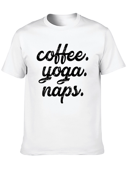 Coffee Yoga Naps Black T-Shirt