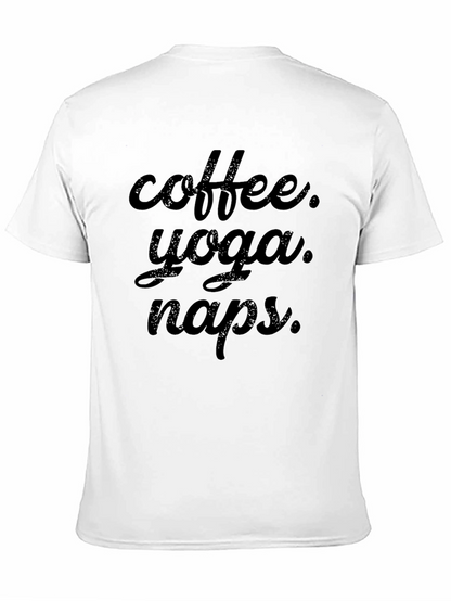 Coffee Yoga Naps Black T-Shirt