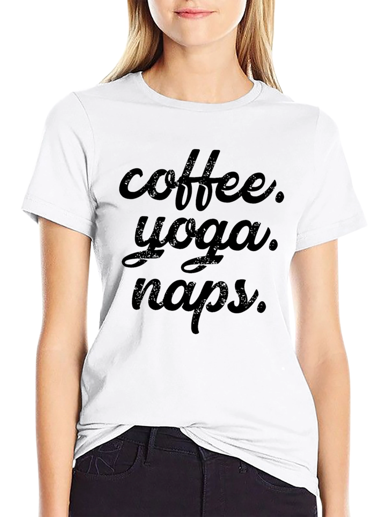Coffee Yoga Naps Black T-Shirt