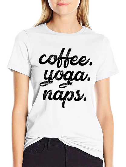 Coffee Yoga Naps Black T-Shirt
