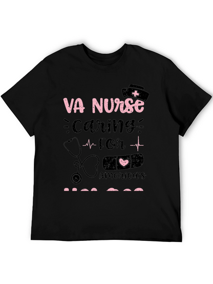 VA Nurse Caring for Americas Heroes Graphic T-Shirt