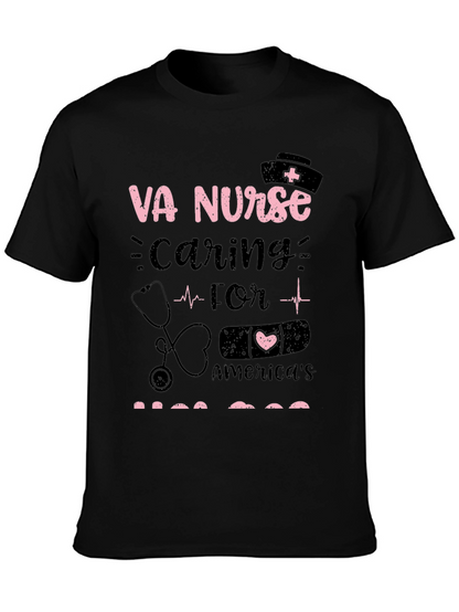 VA Nurse Caring for Americas Heroes Graphic T-Shirt