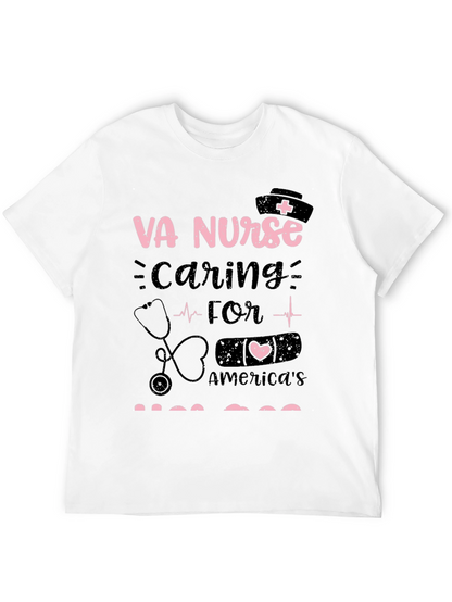VA Nurse Caring for Americas Heroes Graphic T-Shirt