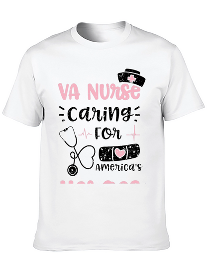 VA Nurse Caring for Americas Heroes Graphic T-Shirt