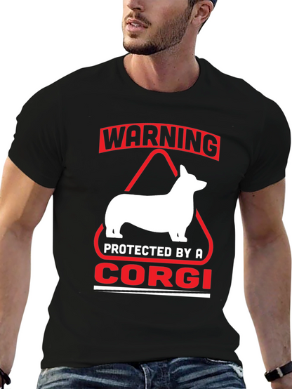 Warning Protected By A Corgi T-Shirt