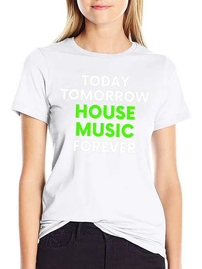 House Music Forever T-Shirt - Black Cotton Blend