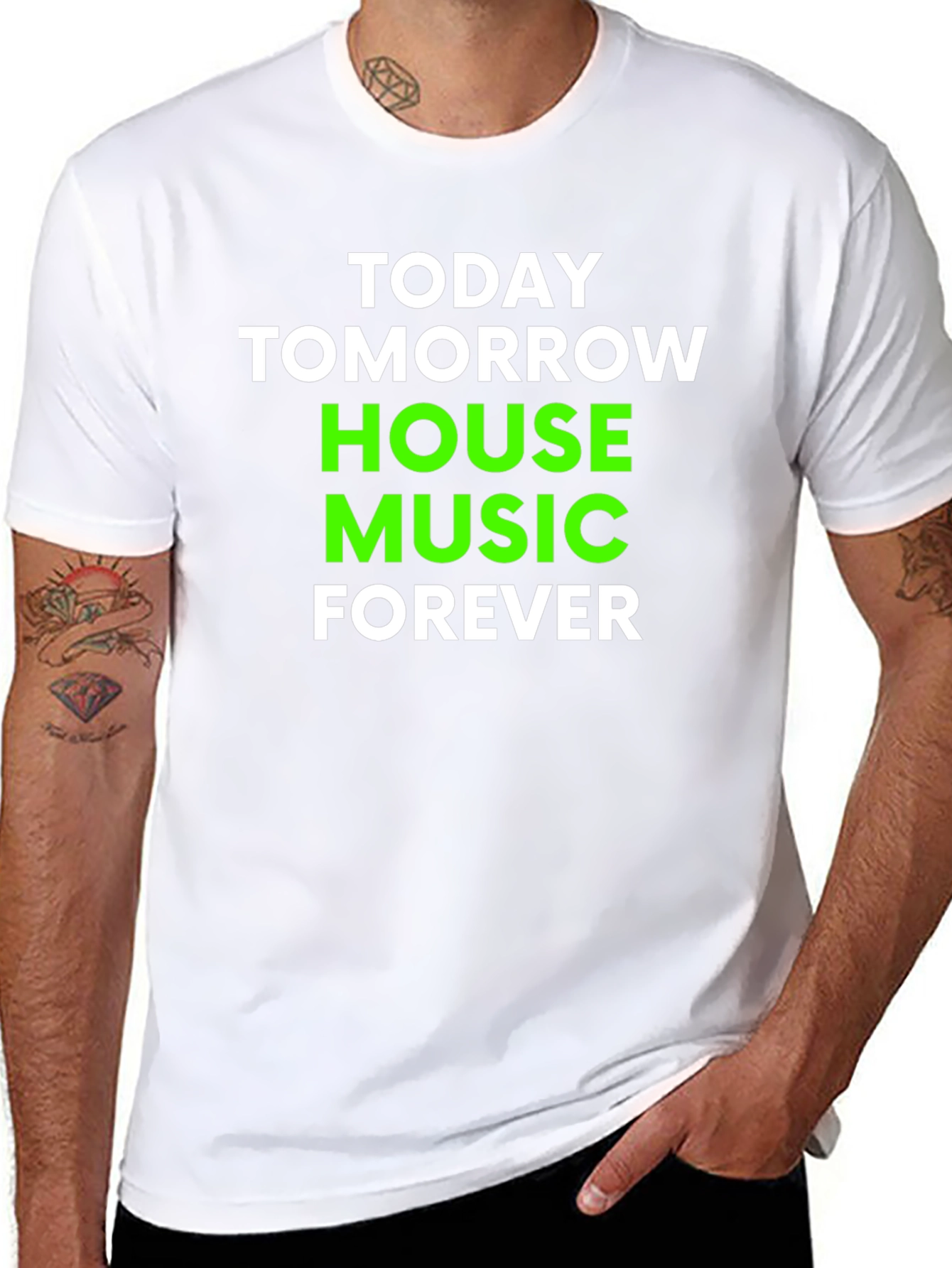 House Music Forever T-Shirt - Black Cotton Blend