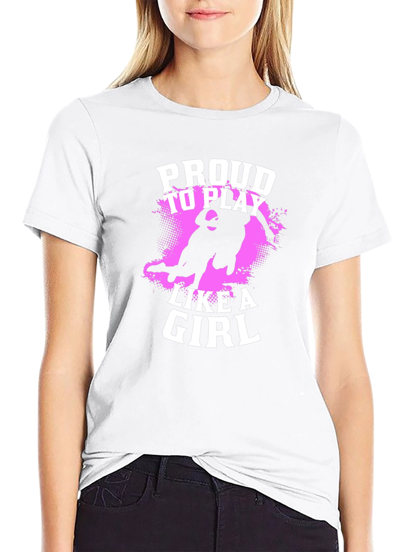 Proud To Play Like A Girl Black T-Shirt