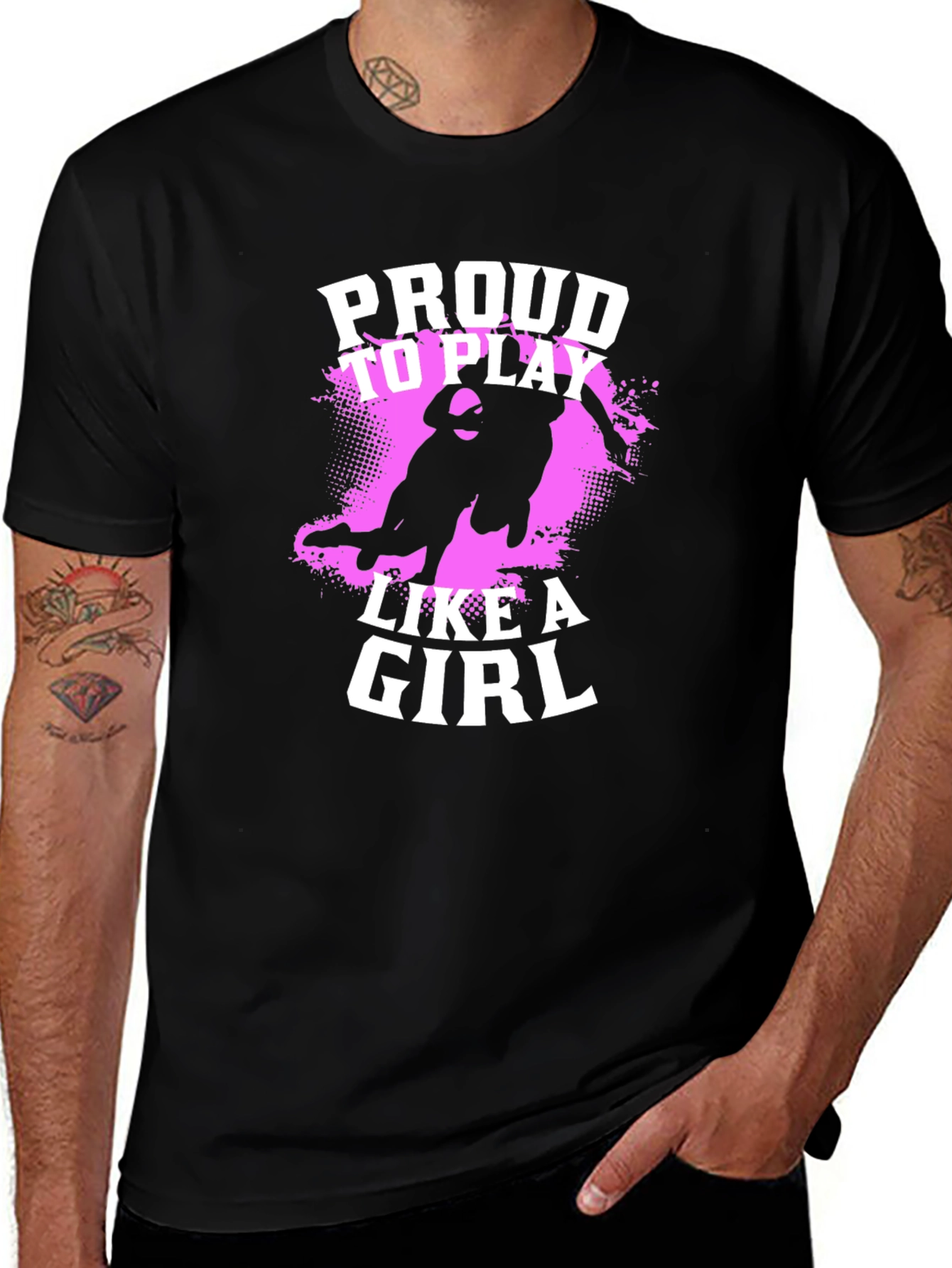 Proud To Play Like A Girl Black T-Shirt