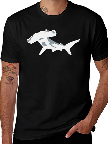 Hammerhead Shark Graphic Tee - Black Cotton Shirt