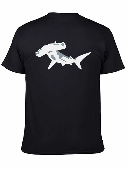 Hammerhead Shark Graphic Tee - Black Cotton Shirt
