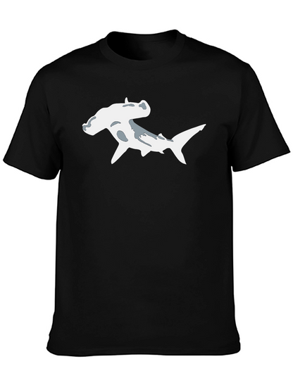 Hammerhead Shark Graphic Tee - Black Cotton Shirt