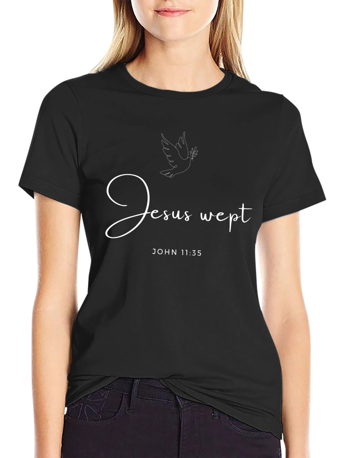 Jesus Wept Dove Graphic T-Shirt - Christian Apparel