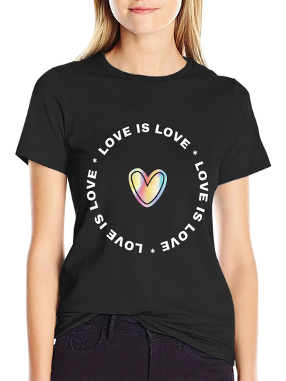 Love is Love Rainbow Heart Graphic Tee