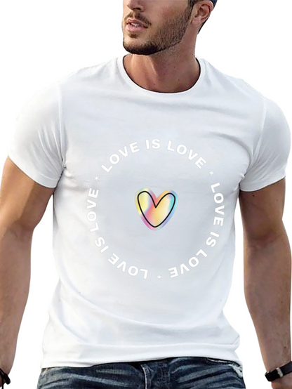 Love is Love Rainbow Heart Graphic Tee