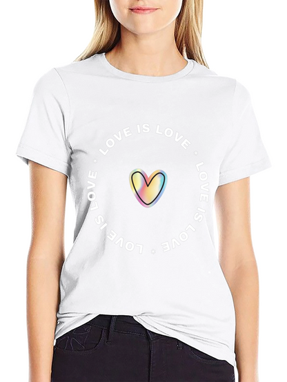Love is Love Rainbow Heart Graphic Tee
