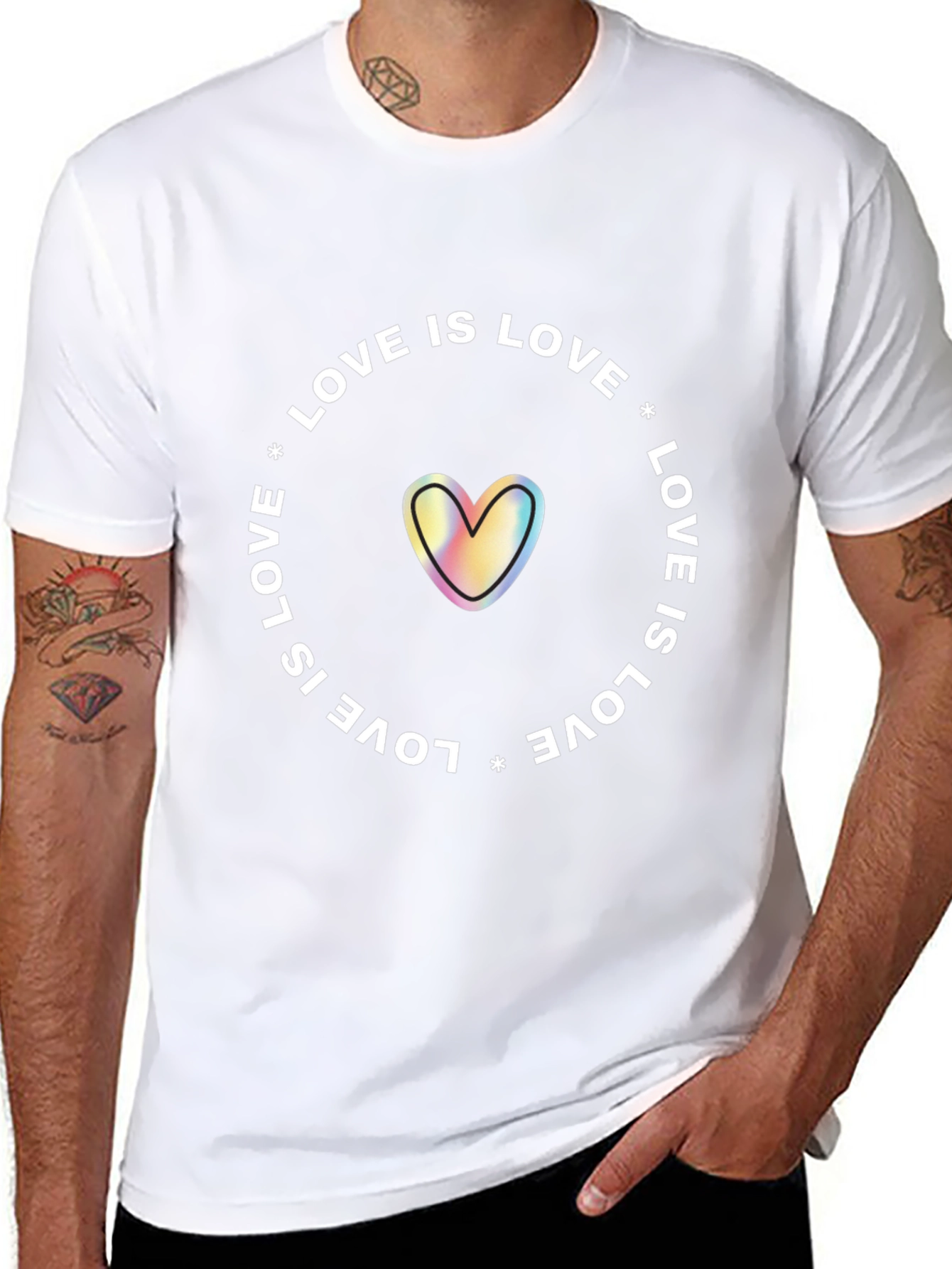 Love is Love Rainbow Heart Graphic Tee