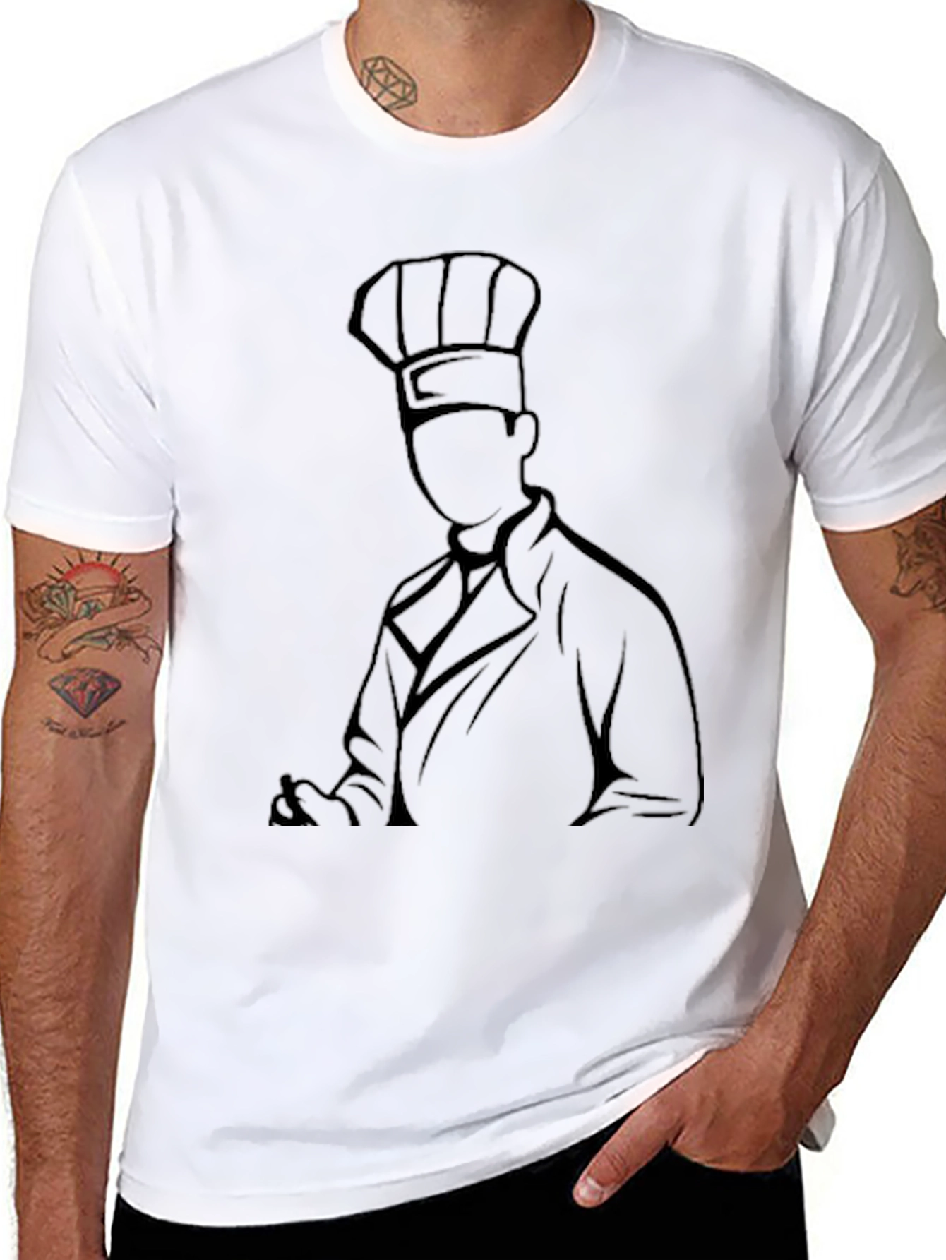 Chef Silhouette Black Graphic Tee